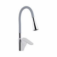 Змішувач для кухні Lidz Tani 007F3 з гнучким виливом (k40) LDTAN007F3GCR31869 Grey / Chrome, фото