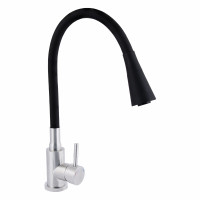 Змішувач для кухні Lidz Aria 015F31 з гнучким виливом (k35) LDARI015F31BNK31872 Black / Nickel, фото