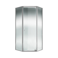 Душова кабіна Leo CRM10995-AC6 п'ятикутна 90х90 см, скло 6мм Clear, CalcLess, без піддону Qtap, фото