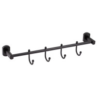 Тримач для рушника Qtap Liberty 4 гачка 450 мм QTLIBBLM1154-4 Black, фото
