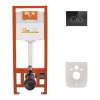 Набір інсталяція 4 в 1 Qtap Nest ST з круглою панеллю змиву QT0133M425V1163GB, фото