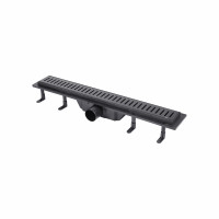 Трап Qtap Dry FF304-600MBLA лінійний з сухим закривом та нержавіючою решіткою 600х73, фото