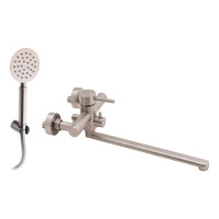 Змішувач для ванни Aria 005 з поворотним виливом (з душовим гарнітуром) (k35) (12 32 005-1) Nickel Lidz, фото