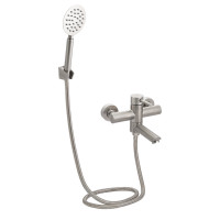 Змішувач для ванни Aria 006 з поворотним виливом (з душовим гарнітуром) (k35) (12 32 006-1) Nickel Lidz, фото