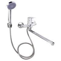 Змішувач для ванни Gloria 005 з поворотним виливом (з душовим гарнітуром) (k35) (19 46 005-1) Chrome Lidz, фото