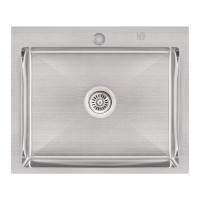 Мийка для кухні інтегрована Handmade H6050 (LDH6050BRU35371) Brushed Steel 3,0/1,0 мм Lidz, фото