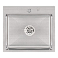Мийка для кухні інтегрована Handmade H5045 (LDH5045BRU35383) Brushed Steel 3,0/1,0 мм Lidz, фото