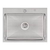 Мийка для кухні інтегрована Handmade H5845 (LDH5845BRU35384) Brushed Steel 3,0/1,0 мм Lidz, фото
