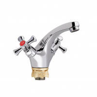 Змішувач для раковини Lamb 161F двохвентильний (75 21 161F) Chrome Lidz, фото