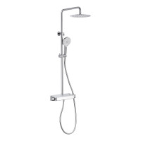 Душова система універсальна Sloup термостатична на два споживача з полицею QTSL57T105VOGC Chrome/White Qtap, фото