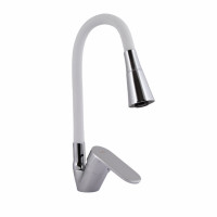 Змішувач для кухні Lidz Tani 008F3 з гнучким виливом (k40) LDTAN008F3WCR37037 White / Chrome, фото