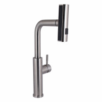 Змішувач для кухні Lidz Aria 015FLT з висувним мультифункціональним виливом-лійкою (k35) LDARI015FLTNKS37643 Nickel, фото