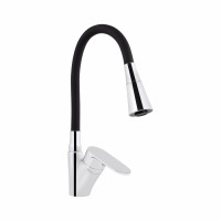 Змішувач для кухні Lidz Tani 007F3 з гнучким виливом (k40) LDTAN007F3BCR37649 Black / Chrome, фото