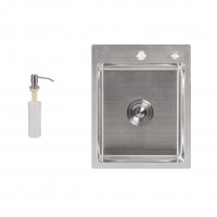 Мийка для кухні інтегрована Lidz Handmade H4050 (LDH4050BRU39258) Brushed Steel 3,0/1,0 мм, фото