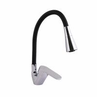 Змішувач для кухні Lidz Tani 008F3 з гнучким виливом (k40) LDTAN008F3BCR39484 Black / Chrome, фото