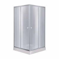 Lidz Душова кабіна WAWEL SC90x90.SAT.LOW.GR, скло тонов. 4 мм + Душовий піддон MAZUR ST90x90x16, фото