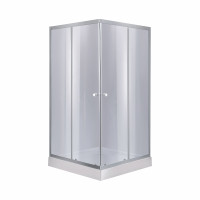 Набір Lidz душова кабіна Wawel SC80x80.SAT.LOW.GR, скло тоноване 4 мм + піддон Mazur, фото