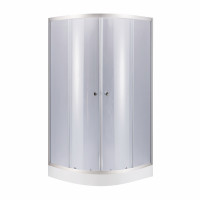 Набор Lidz душевая кабина Latwa SC90x90.SAT.LOW.GR, стекло тонированное 4 мм + поддон Kupala, фото