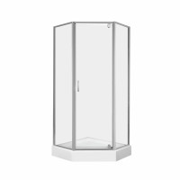 Набір Qtap душова кабіна Leo CRM10995-AC6 Clear 2020x900x900 мм + піддон Diamond 309912 90x90x12 см з сифоном, фото