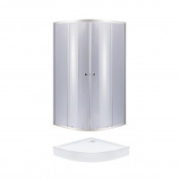 Набір Lidz душова кабіна Latwa SC80x80.SAT.LOW.GR, скло тонов. 4 мм + піддон QT ROBIN, фото