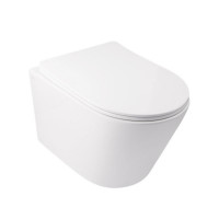 Унітаз підвісний Qtap Swan безободковий Ultra Quiet з сидінням Soft-close QT16335179W, фото