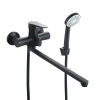 Змішувач для ванни Lidz Nicole 005 з поворотним виливом (з душовим гарнітуром) (k35) LDNIC005BLA45183 Black, фото