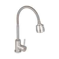 Змішувач для кухні Lidz Aria 015F41 з гнучким виливом (k35) LDARI015F41NKS45306 Nickel, фото