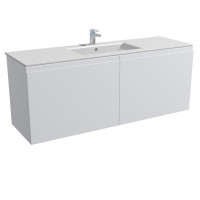 Qtap Scorpio комплект (тумба+раковина врізна) підвісний 2 ящика висувних з доводчиком 1500х585х460 WHITE, фото