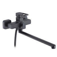 Змішувач для ванни Lidz Wawel 005 з поворотним виливом (з душовим гарнітуром) (k35) LDWAW005BLA45394 Black, фото