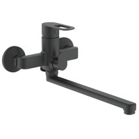 Змішувач для ванни Lidz Latwa 005 з поворотним виливом (з душовим гарнітуром) (k35) LDLAT005BLA45420 Black, фото