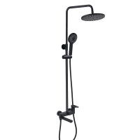 Душова система універсальна Qtap Jay на три споживача (з виливом) QTJAY111BLM45549 Black Matt, фото