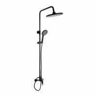 Душова система для душу Qtap Jay на два споживача QTJAY110BLM45550 Black Matt, фото