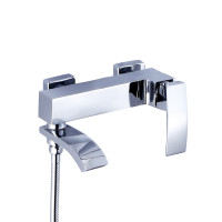 Змішувач для ванни Qtap Swan Cascada з поворотним виливом (з душовим гарнітуром) QTSWA260CRM45565 Chrome, фото