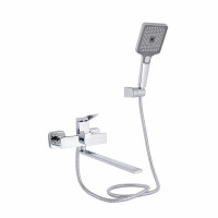 Змішувач для ванни Qtap Presto з довгим поворотним виливом (з душовим гарнітуром) QTPRE2601CRM45573 Chrome, фото