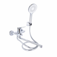 Змішувач для ванни Qtap Vlasta New з довгим поворотним виливом (з душовим гарнітуром) QTVLA260CRM45644 Chrome, фото