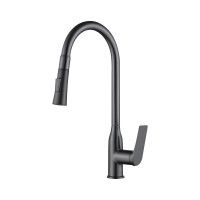 Змішувач для кухні Qtap Vlasta New з висувним виливом QTVLA344GMB45647 Gunmetal Black PVD, фото