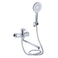 Змішувач для ванни Qtap Taurus з довгим поворотним виливом (з душовим гарнітуром) QTTAU260CRM45663 Chrome, фото