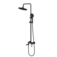 Душова система універсальна Qtap Taurus на три споживача (з виливом) QTTAU111BLM45666 Black Matt, фото