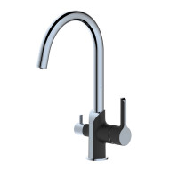 Змішувач для кухні Qtap Grand з підключенням для питної води QTGRA362CRB45669 Chrome/Black, фото