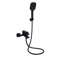 Змішувач для ванни Qtap Gemini (з душовим гарнітуром) QTGEM259BLM45682 Black Matt, фото