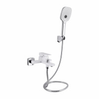 Змішувач для ванни Qtap Gemini (з душовим гарнітуром) QTGEM259CRW45683 Chrome/White, фото