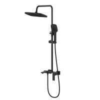 Душова система універсальна Qtap Gemini на три споживача (з виливом) QTGEM111BLM45686 Black Matt, фото