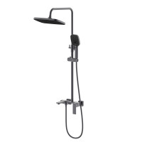 Душова система універсальна Qtap Gemini на три споживача (з виливом) QTGEM111GMB45688 Gunmetal Black PVD, фото