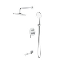 Душова система універсальна Qtap Spring прихованого монтажу на три споживача QTSPR114CRM45705 Chrome, фото
