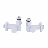 SD FORTE Комплект кранов для полотенцесушителя угловой под ТЕН 1/2"н белый SF395W15HEW, фото