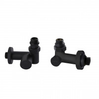 SD FORTE Комплект кранов для полотенцесушителя угловой под ТЕН 1/2"н черный SF395W15HEB, фото