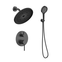 Душова система універсальна Qtap Scorpio прихованого монтажу на два споживача QTSCO113BLM45897 Black Matt, фото