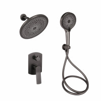 Душова система універсальна Qtap Slavonice прихованого монтажу на два споживача QTSLA113GMB45899 Gunmetal Black PVD, фото