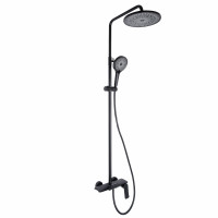 Душова система універсальна Qtap Slavonice на три споживача (з виливом) QTSLA111BLM45906 Black Matt, фото