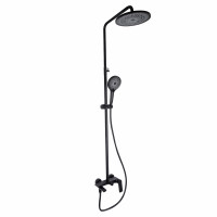 Душова система універсальна Qtap Slavonice на три споживача (з виливом) QTSLA111BLM45911 Black Matt, фото